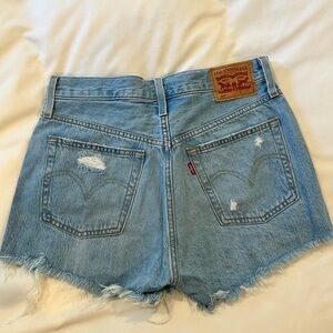Levi's Light Blue Distressed Jean Shorts